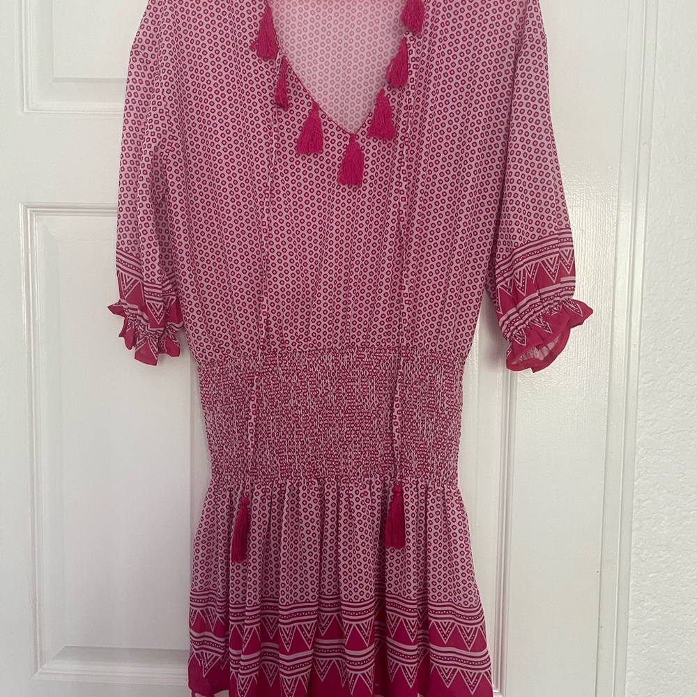 Zele Pink Geometric Mini Dress